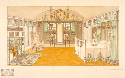 Bedroom, Logan George, Documents Moderne pattern book, 1904 by George Logan